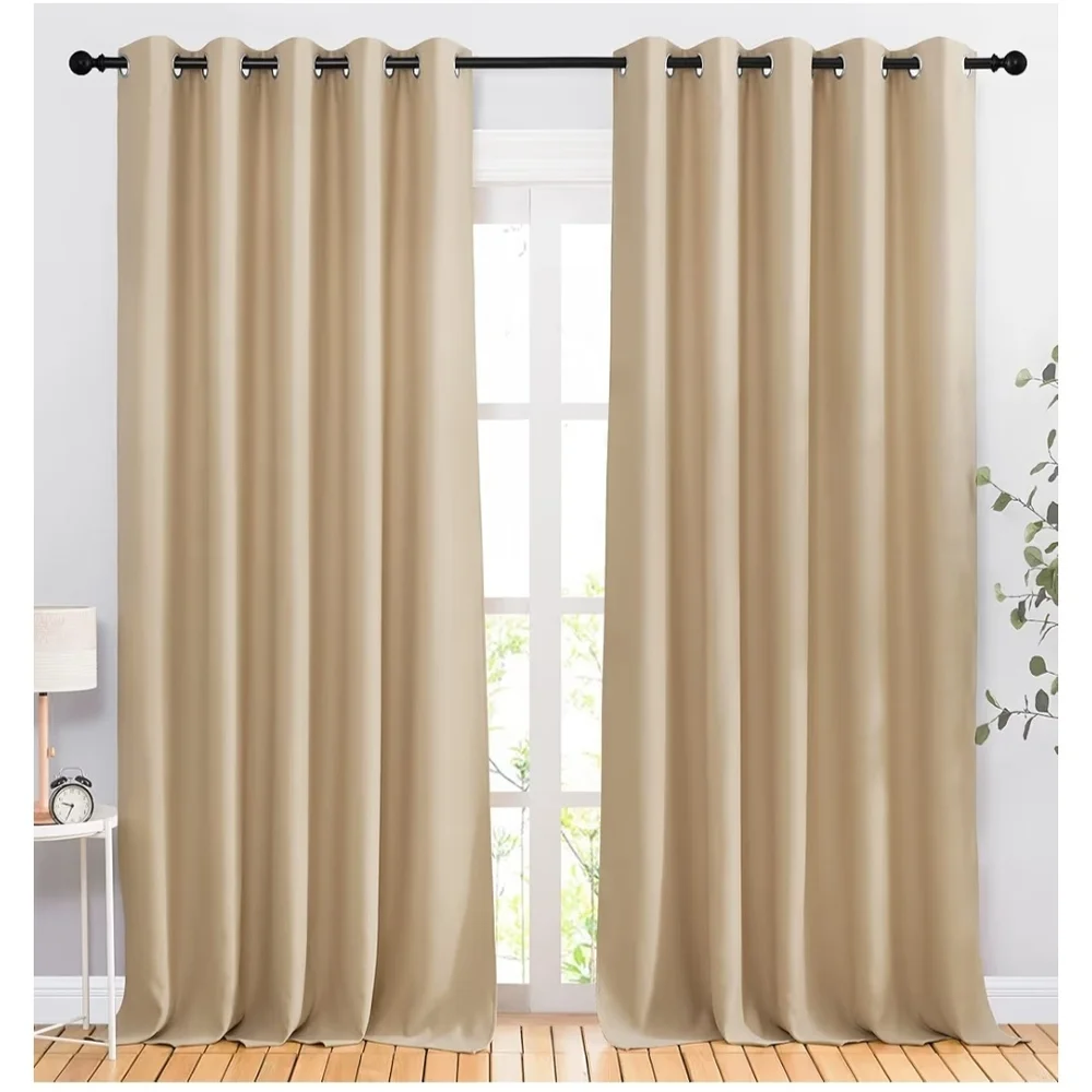 Beige Blackout Drape Curtain